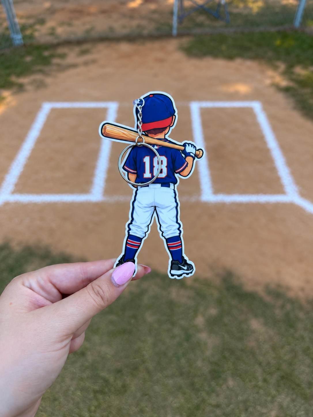 Tball Player Keychain
