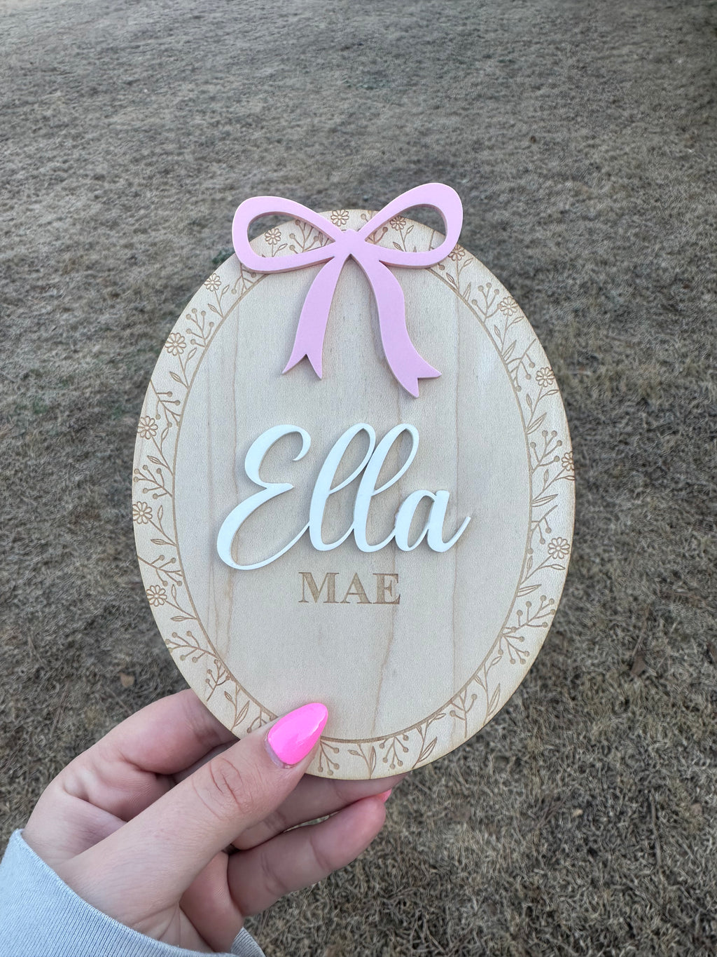Floral Bow Birth Sign