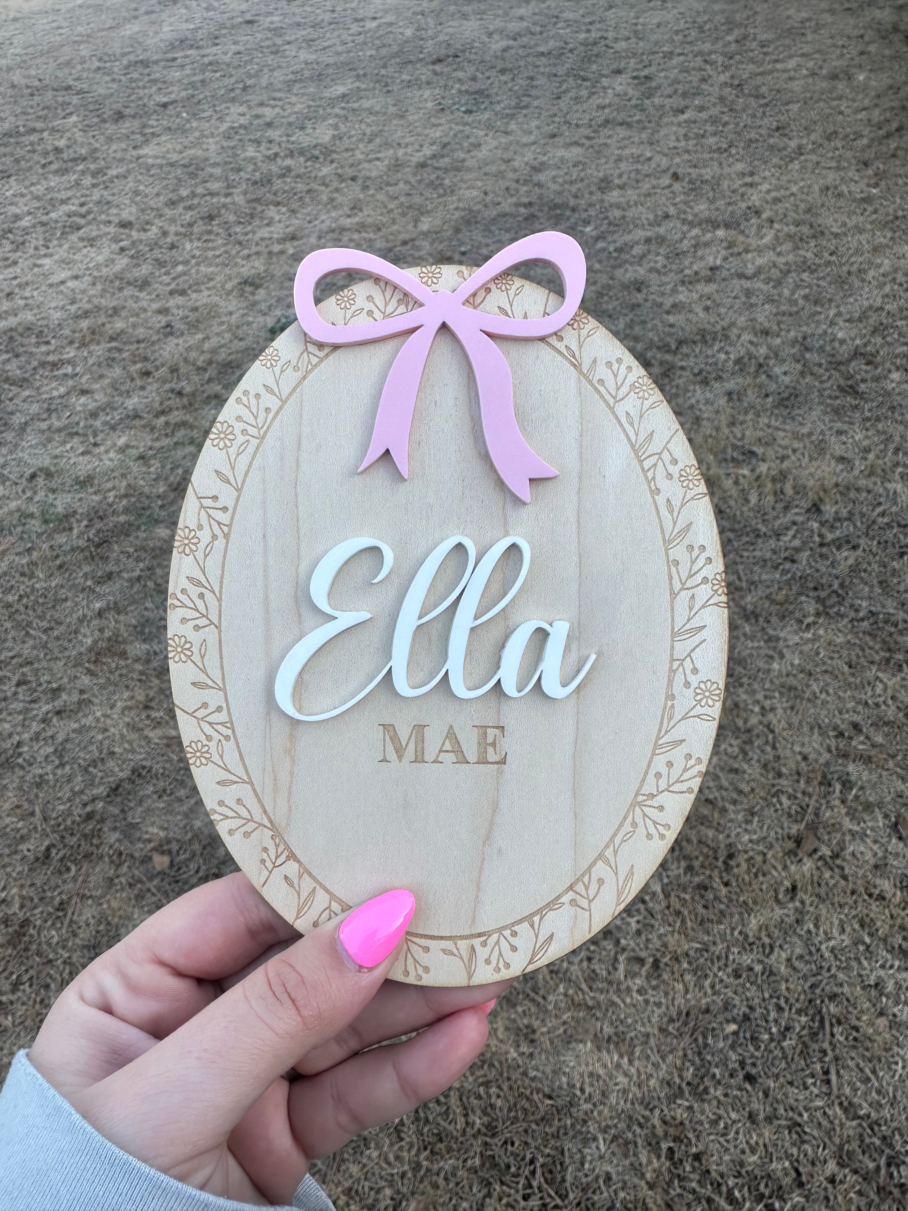 Floral Bow Birth Sign