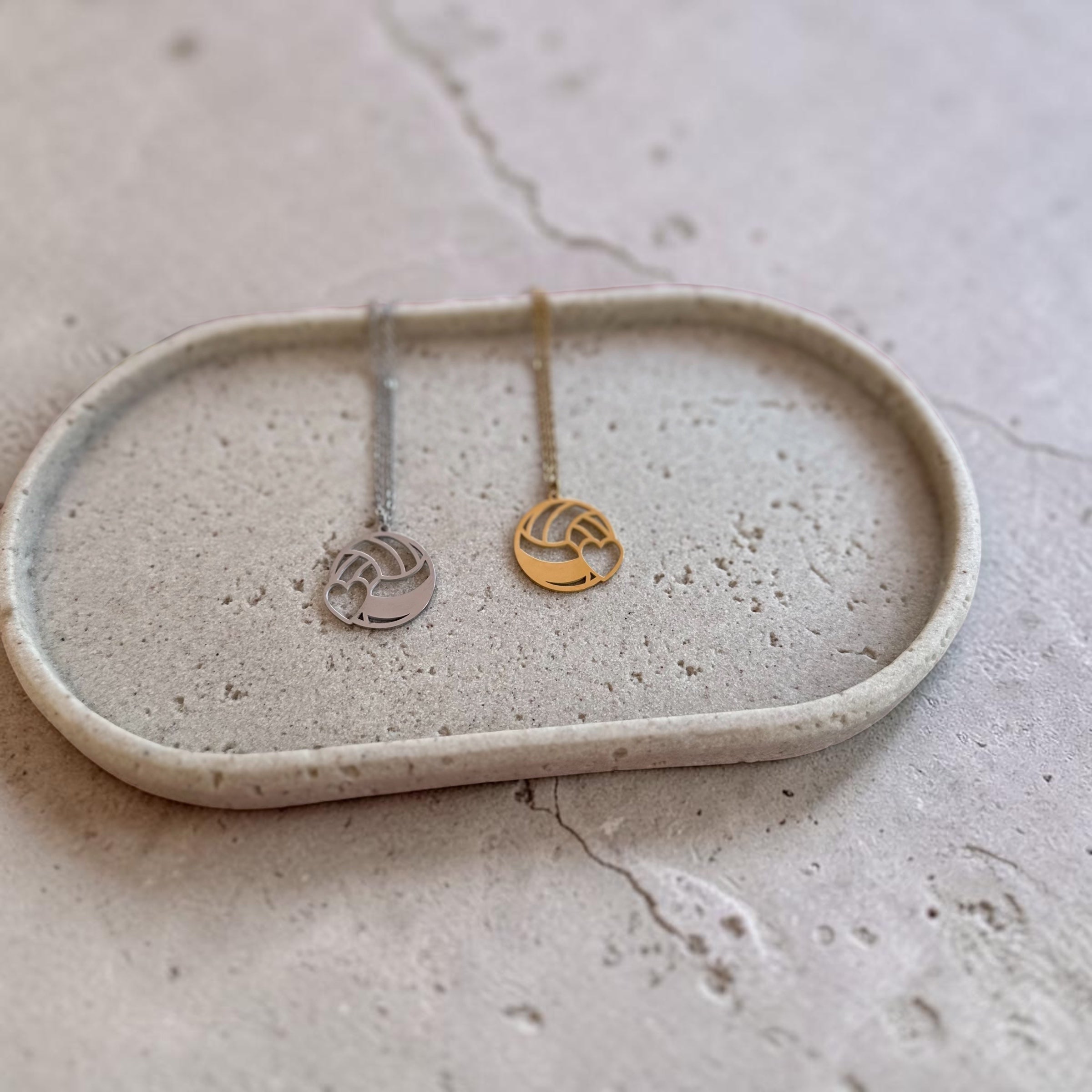 Engraved Volleyball Necklace